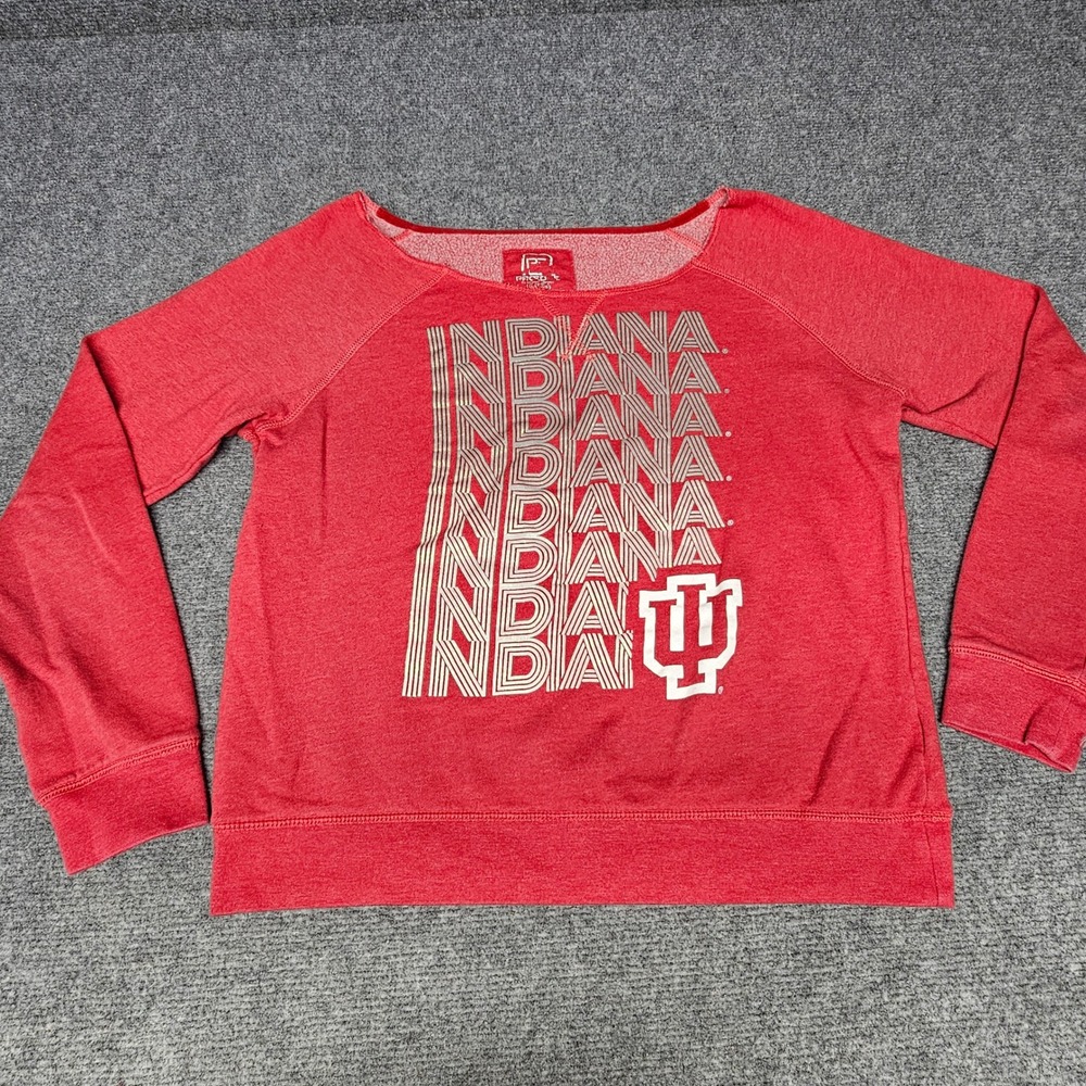 Primitive Apparel Indiana University Sweatshirt Women Sz L Red IU Hoosiers Retro